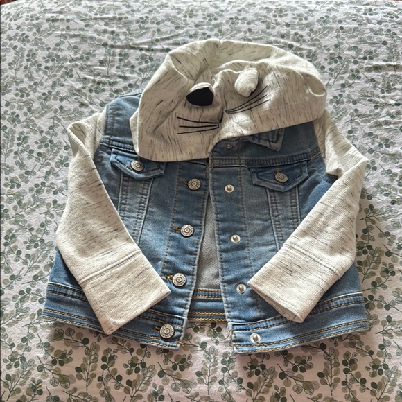 Cat & Jack Other - Cat & Jack Toddler Denim and Gray Cat Hooded Jacket - 18 months